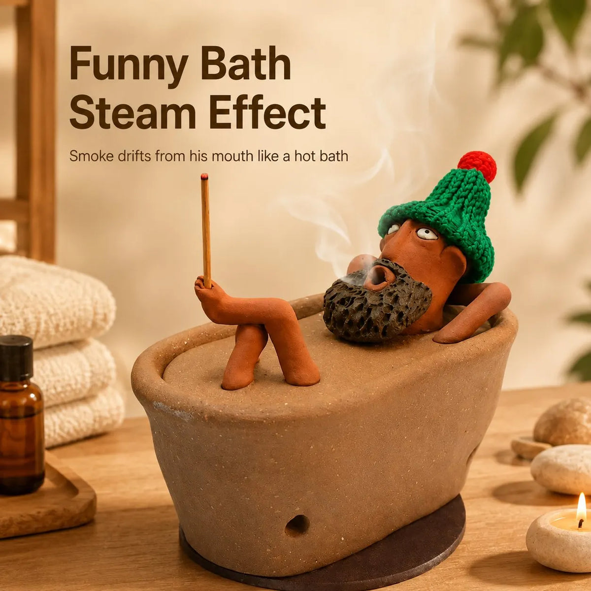 🎉Lazy Bath Man Incense Burner 🛁🧘
