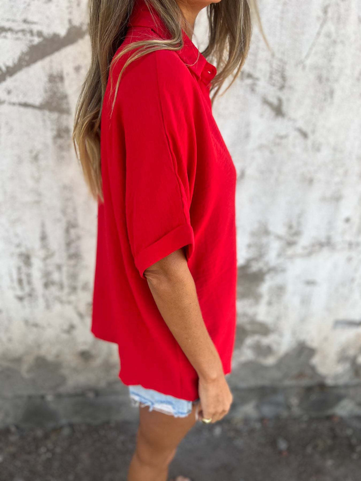 🌸Spring Specials🌸 Women's Casual Solid Color Loose Fit Shirt