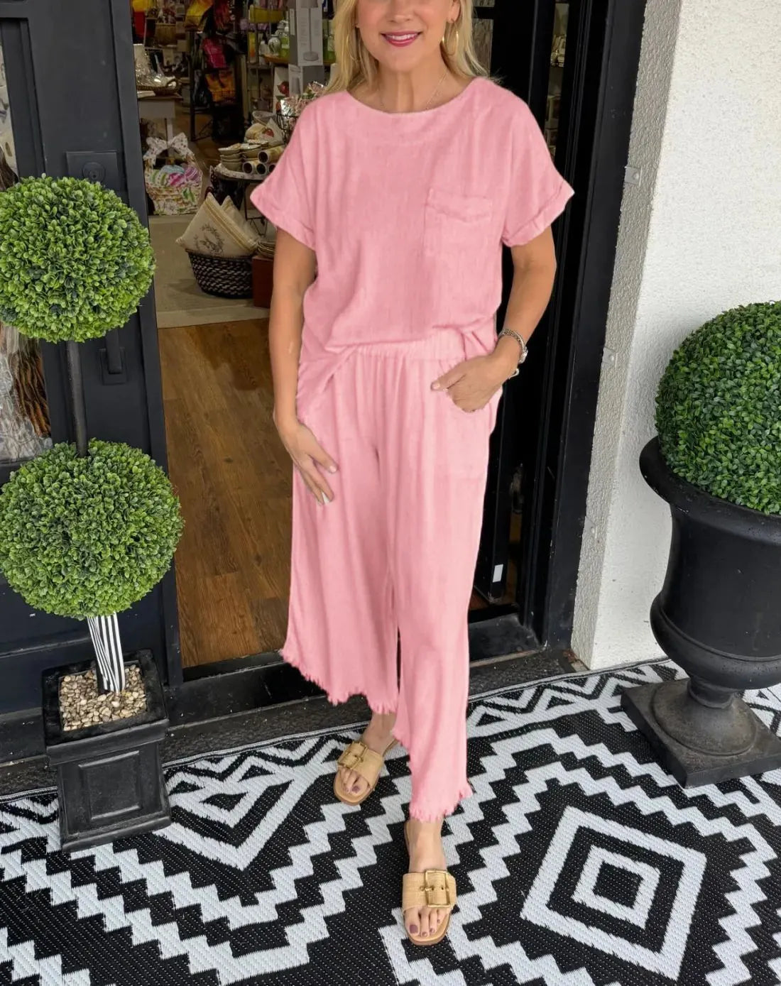 Women's Loose Top & Wide Leg Pants Set