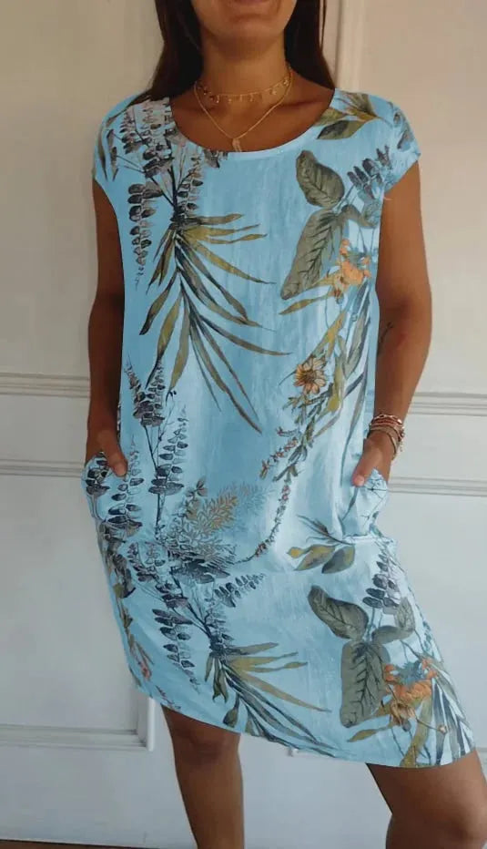 🌸🌸 Casual Printed Dress with Pockets