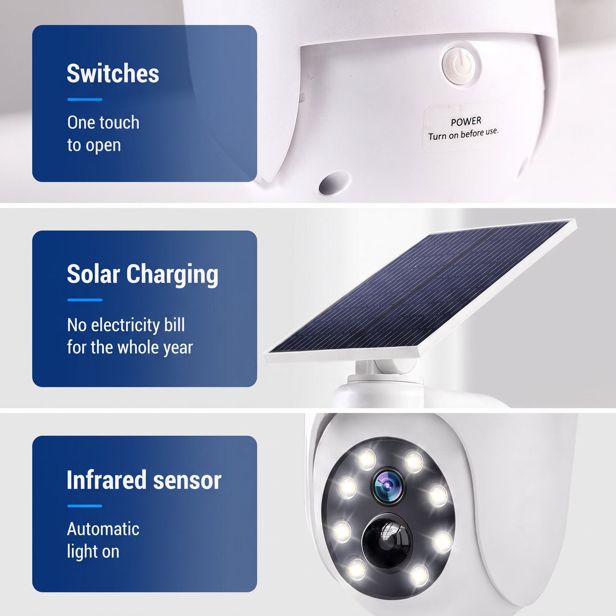 🔥HOT SALE🔥⏰Sale 49% OFF - Solar-Powered Simulated Surveillance Camera Street Light