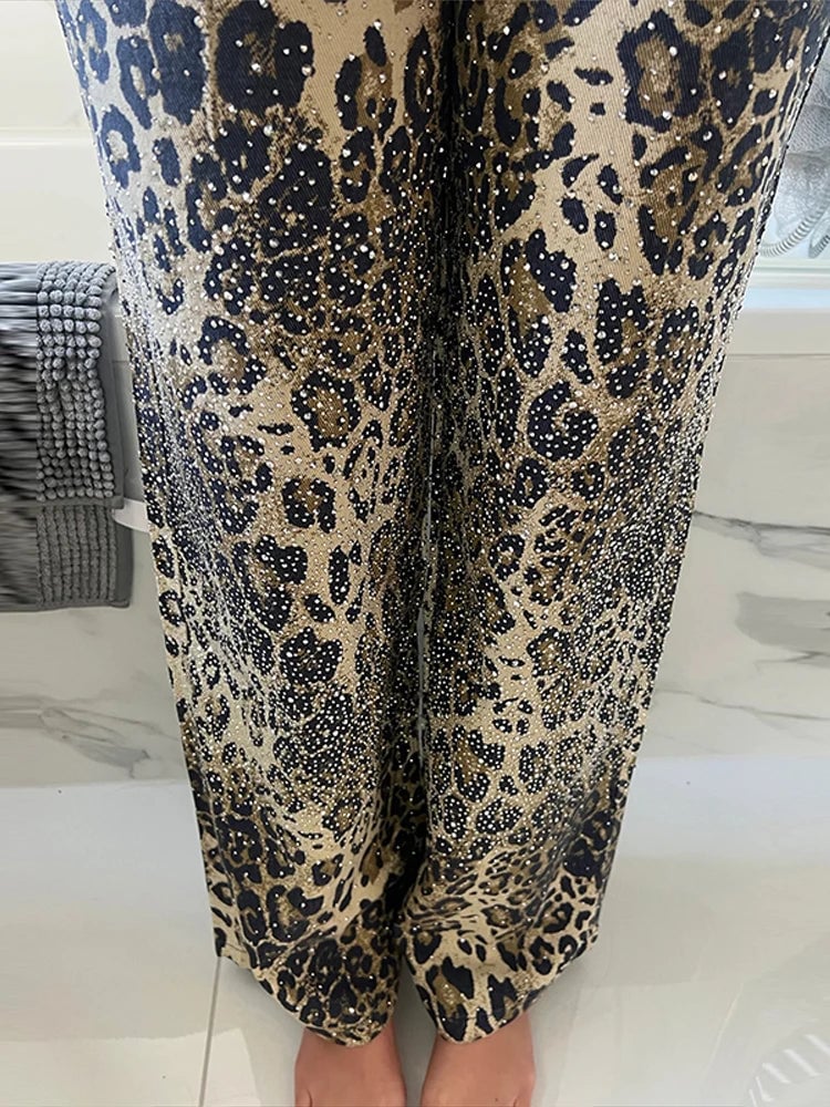 Leopard Denim Jeans