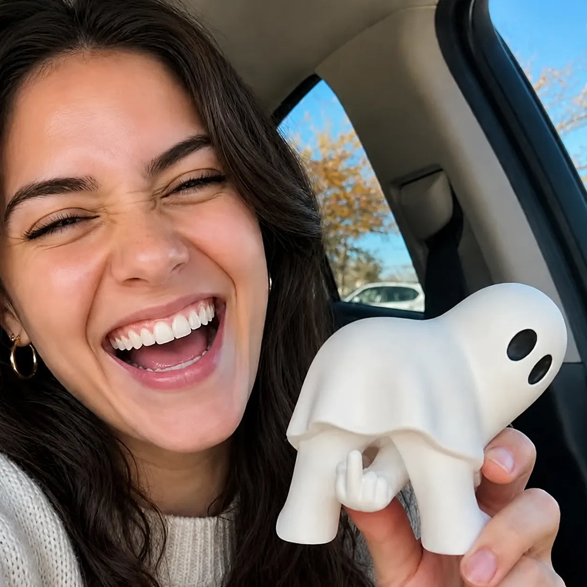 Funny Middle Finger Ghost Ornament