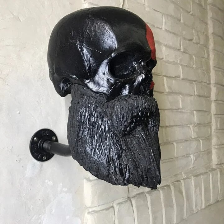 Motorcycle Skull Helmet Holder with Beard(🎁The most special gift for riders)
