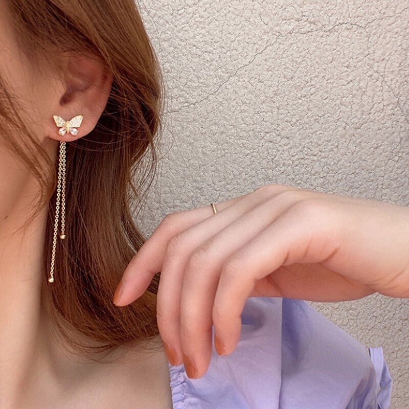 Trendy Butterfly Drop Earrings