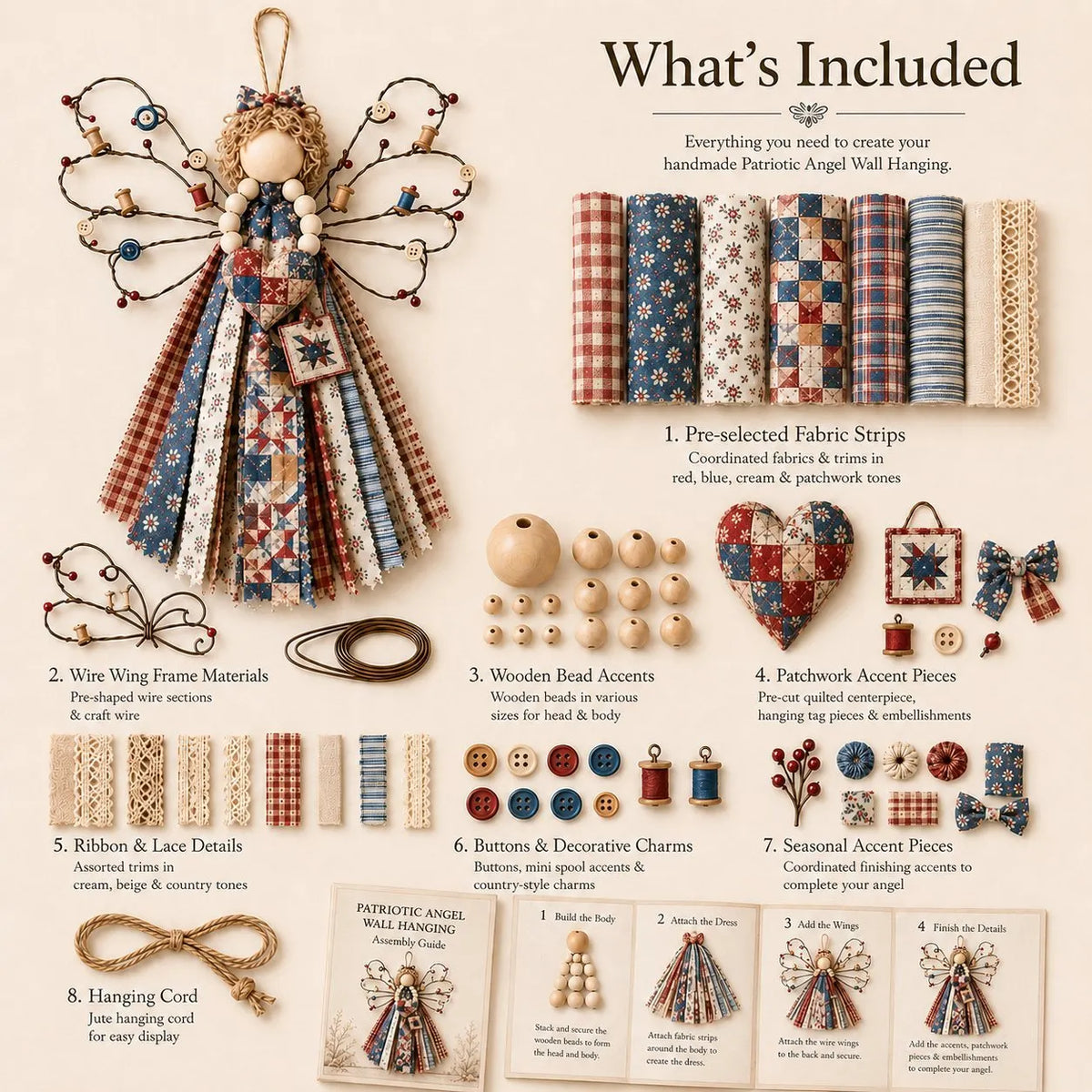 🔥 HOT SALE 🔥🪽 Angel Fabric Hanging DIY Kit
