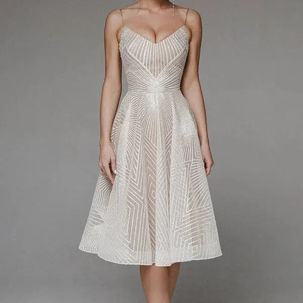 🔥Last day 49% OFF🔥Stylish V-neck strap A-line dress