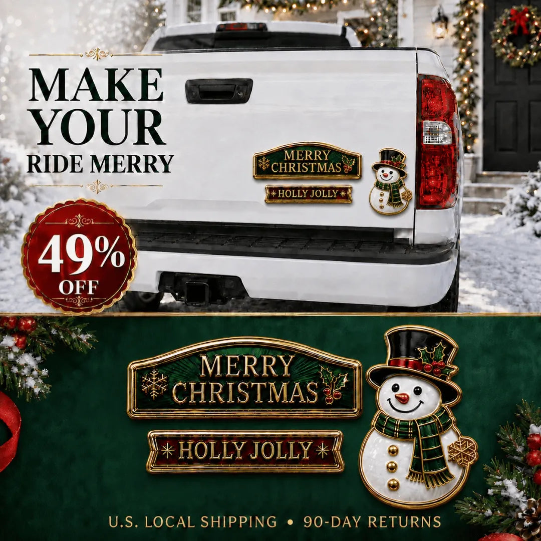 🔥HOT SALE🔥 3-Piece Christmas Car Emblem Metal Badge Set – Multiple Festive Character Styles Available