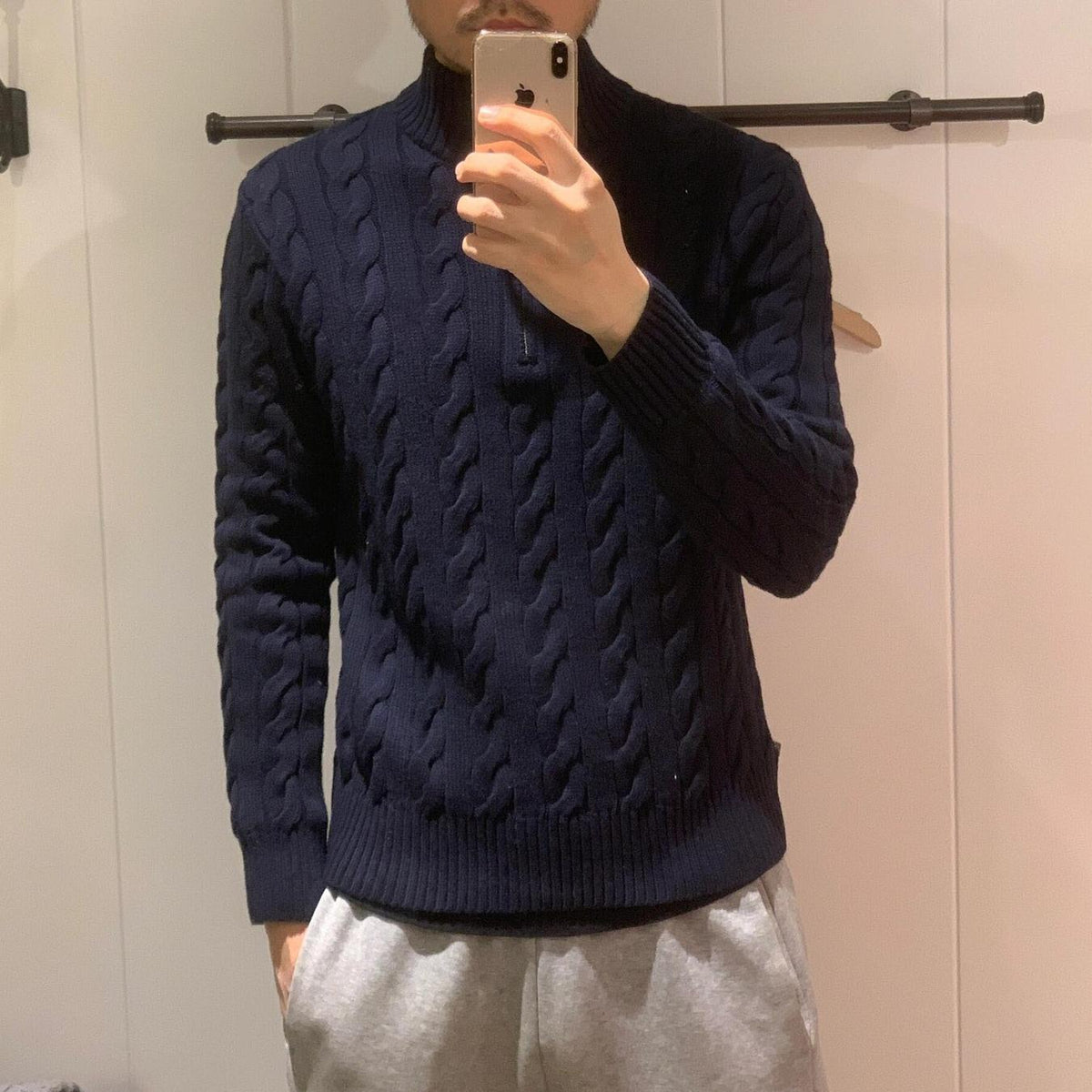 Men's Half-Zip Knit Sweater
