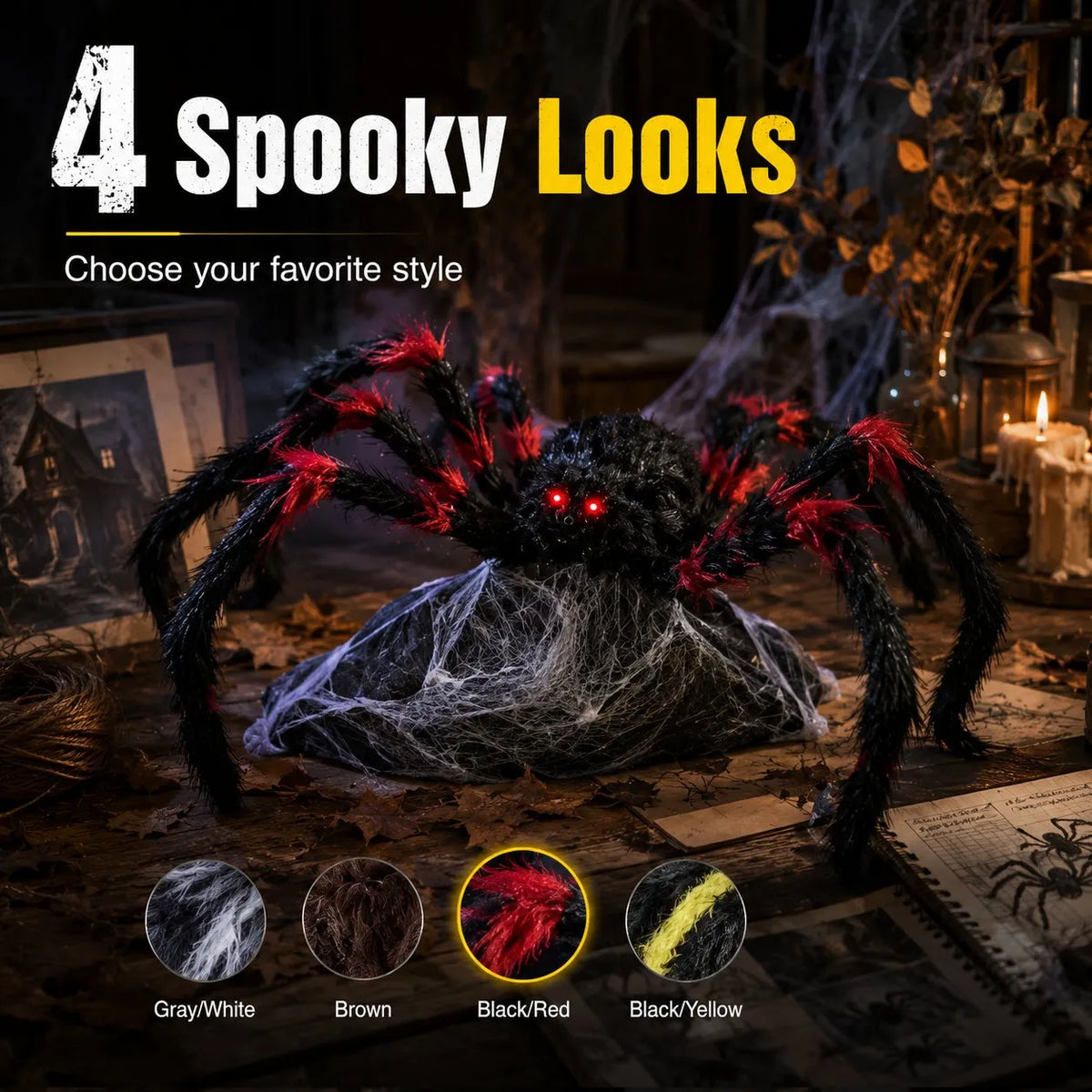 💚LAST DAY 50% OFF🕷🕸 LED Jumping Spider Animatronic