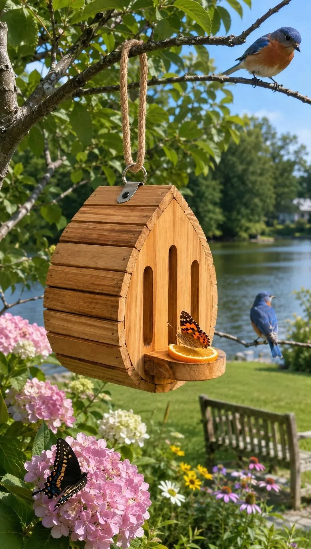 🔥HOT SALE🔥🎉Handmade Garden Butterfly House with Feeder Station🦋