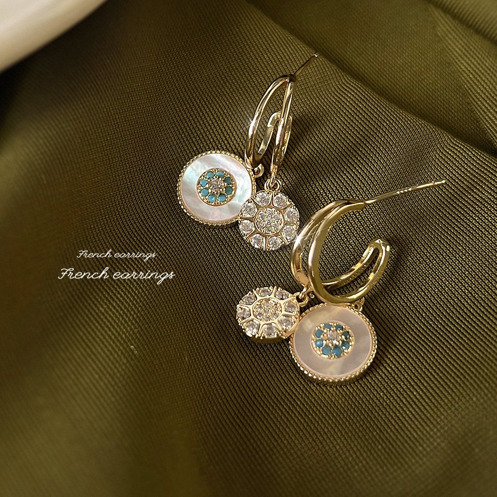 Last Day 49% Off-Natural shell zircon earrings