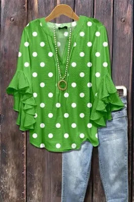 Floral Print Ruffle Bell Sleeve Top
