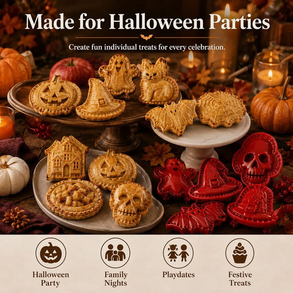🔥Last Day 50% OFF - 🎃🥧 8-Piece Halloween Mini Hand Pie Mold Set