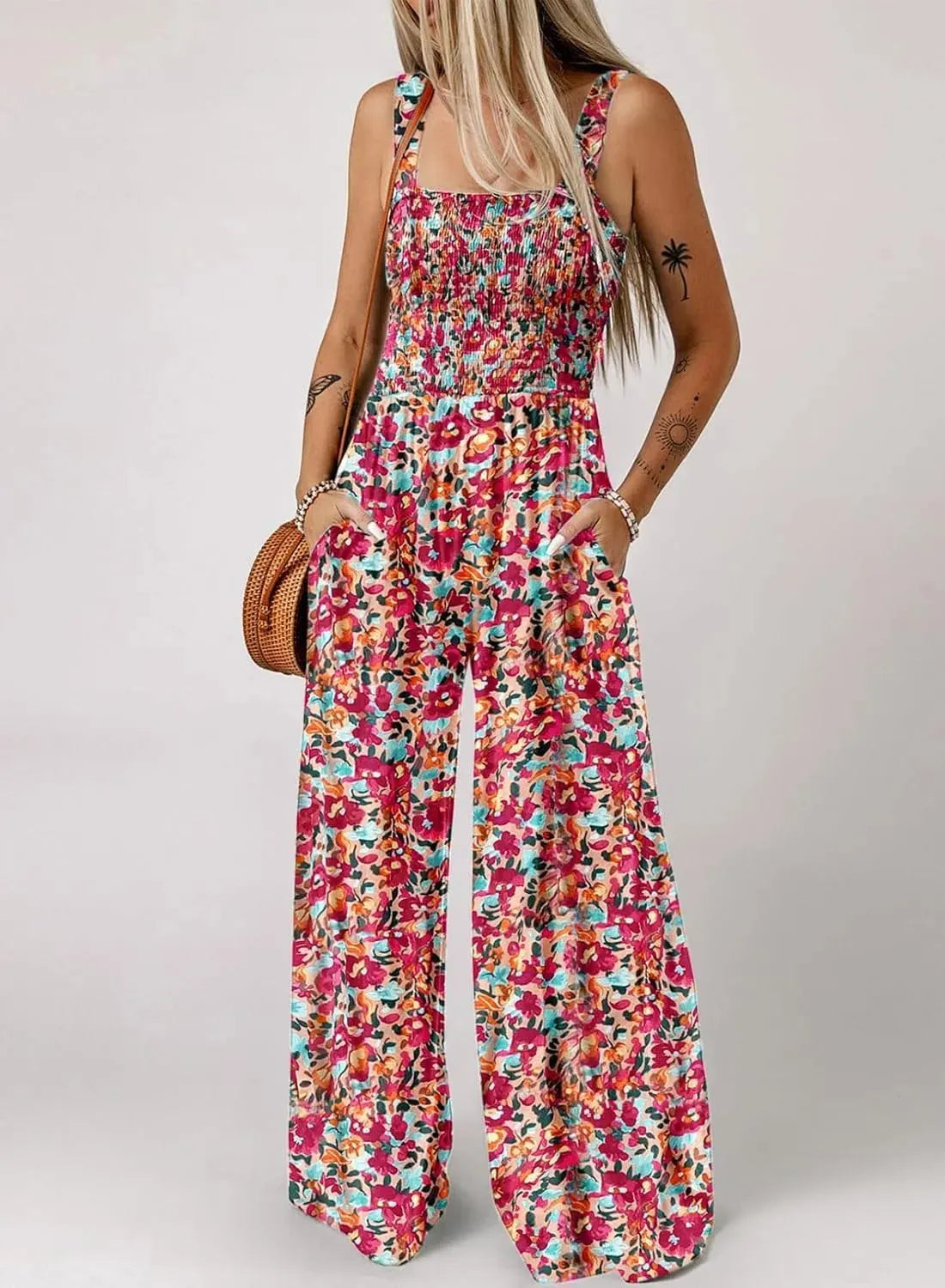 ⏳Limited Time 49% Off!💥Women’s Casual Print Sleeveless Overalls Jumpsuits