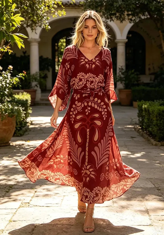 🔥HOT SALE🔥Bohemian V-Neck Loose Dress