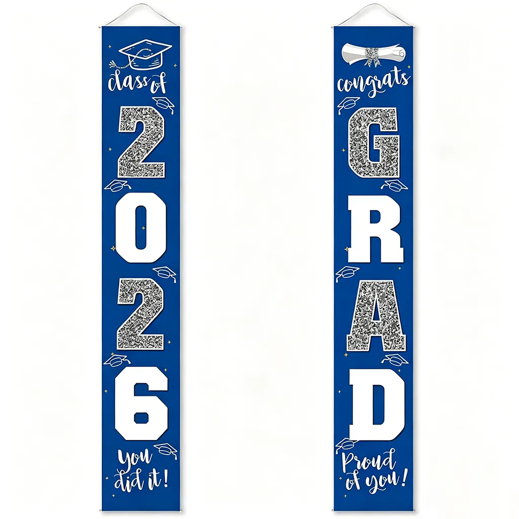 🔥2026 LAST DAY 49% OFF - 🎓Class of 2026 Graduation Banner | Congrats Grad Front Door Porch Decor for Graduation Party (✨Set of 2)