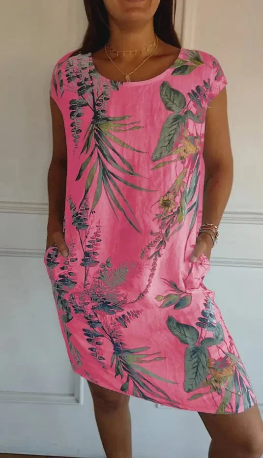 🌸🌸 Casual Printed Dress with Pockets