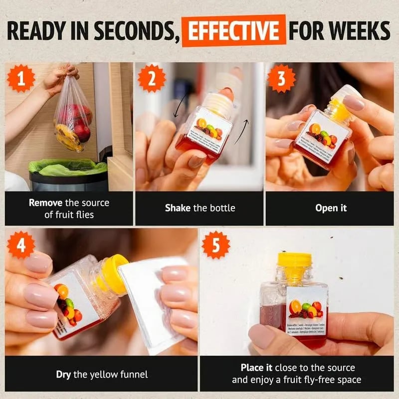 🔥HOT SALE🔥🔥Ultra-Strong Fruit Fly Trap - User Friendly (Up to 3 Weeks per Bottle)