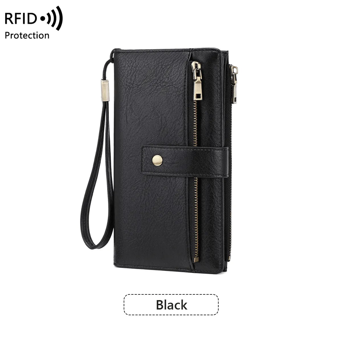 Women's long wallet, stylish clutch, elegant solid color RFID blocking leather wallet👛
