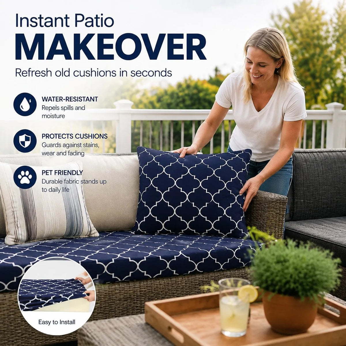 🎉🛋️ Outdoor Patio Sofa Cushion Covers 🔥