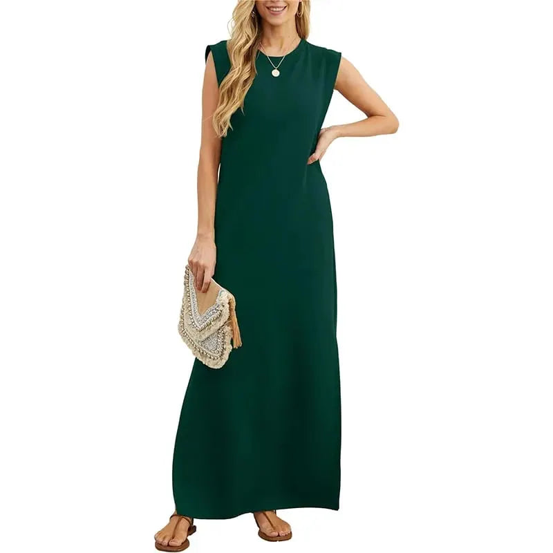 ⏰HOT SALE-WOMEN SUMMER CASUAL LOOSE SPLIT WRINKLE-FREE LONG DRESS(BUY 2 FREE SHIPPING)