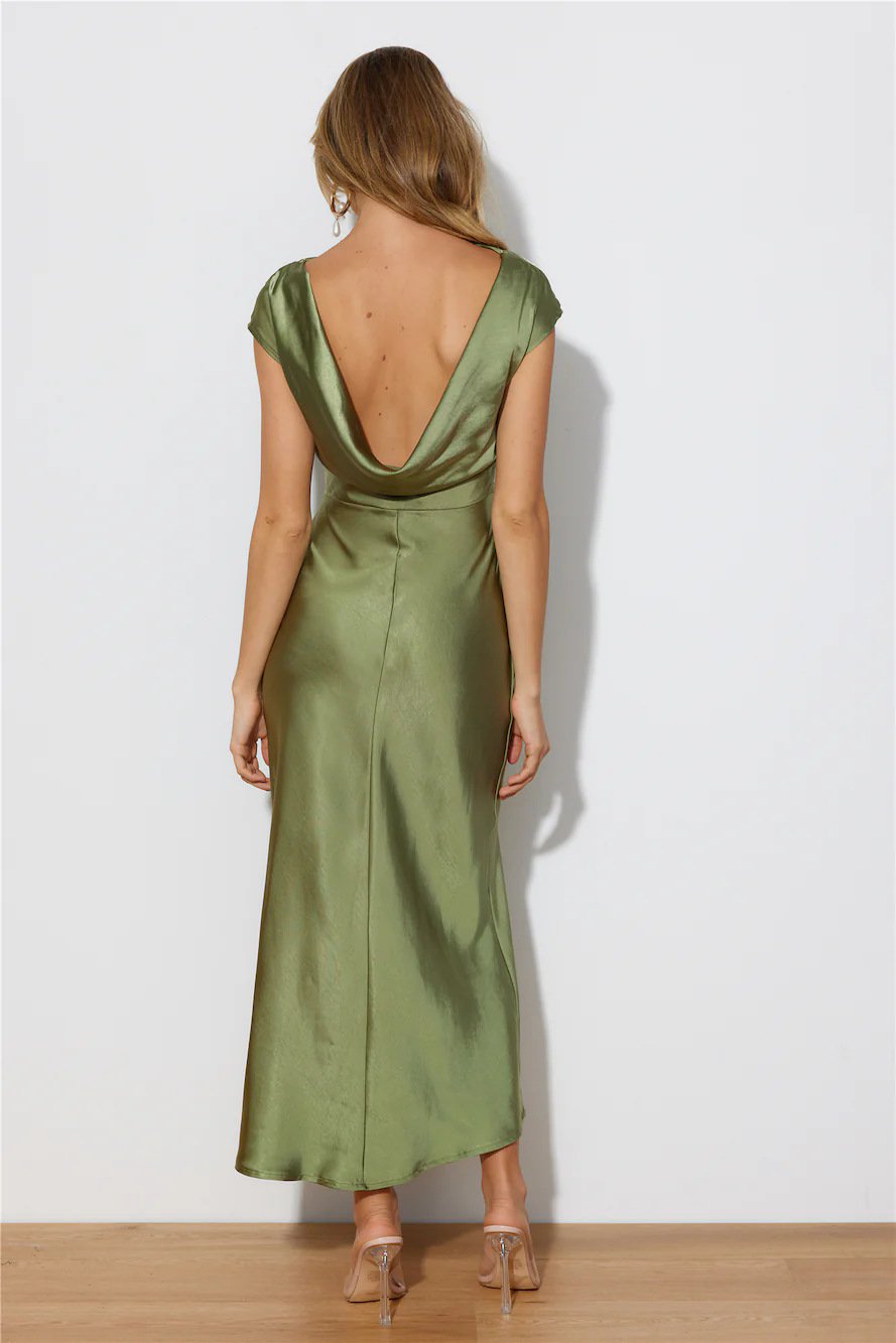 Faithful Nights Satin Midi Dress