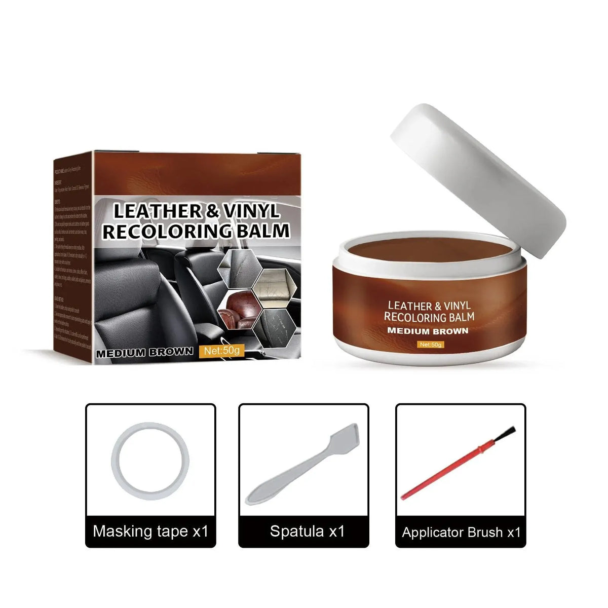 🔥HOT SALE🔥Leather & Vinyl Recoloring Balm Kit – Restore Faded Seats, Sofas & Shoes