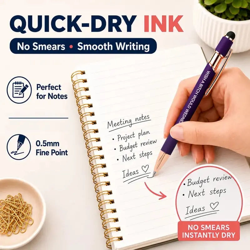 💝 Funny Mood Pen Set (7 PCS) – Sarcastic Quote Gel Pens for Office & Coworkers