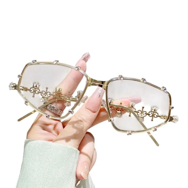 🔥 HOT SALE 🔥📢📢40% OFF !! ⏰Chic Sunglasses with Rhinestone Accents for Women