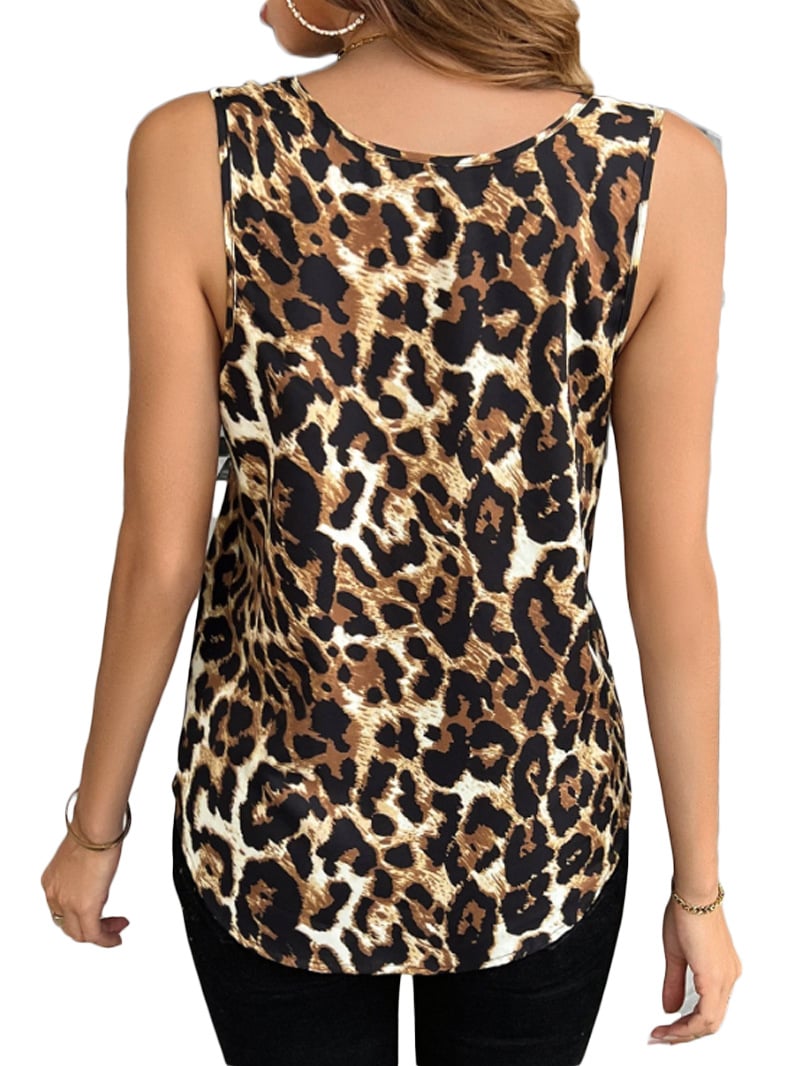 Summer New Leopard Print Sleeveless T-shirt