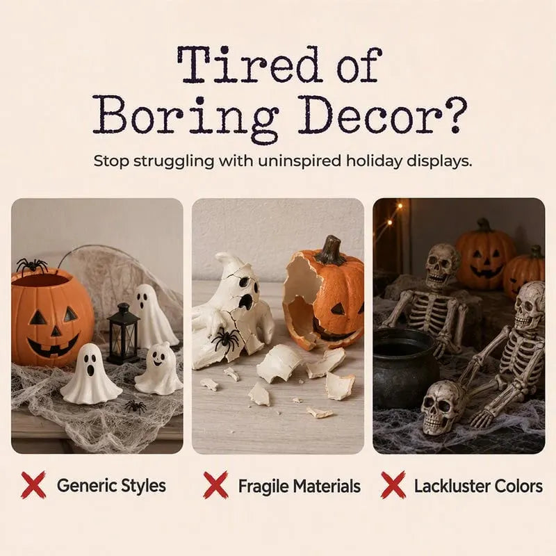 🔥 HOT SALE 🔥🎃BORING HALLOWEEN DECOR?🎃 Spooky Duck Set – Hand-Painted, 5 Characters, Weather-Resistant – For Shelves, Desks & Outdoors! 🦇