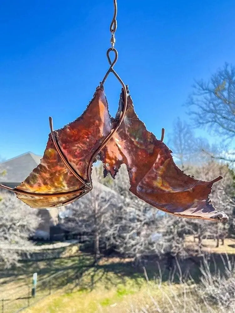 Metal Wind Spinner Hanging Ornament – Dragon & Bat Garden Wind Catcher 🦇🐉