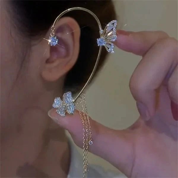 🔥HOT SALE🔥✨🦋Cubic zirconia earrings with butterfly fringes