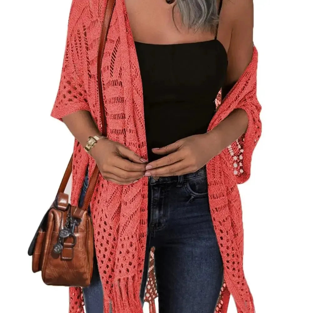 🎉✨ Lightweight Crochet Boho Kimono