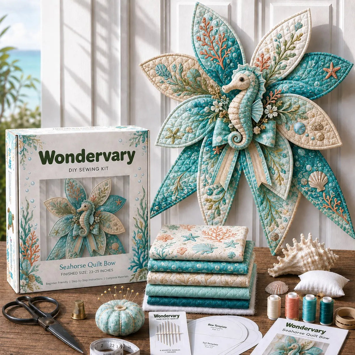 🔥Last Day 49% OFF - 🌊 Ocean Animal Large Patchwork Quilt Bow Sewing Kit(✨Buy 2 Free Shipping)