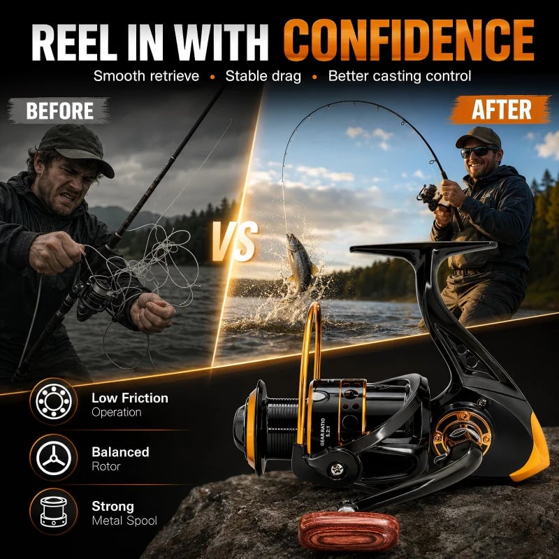 🎉CNC Alloy Spinning Reel – Smooth Cast, Interchangeable Handle