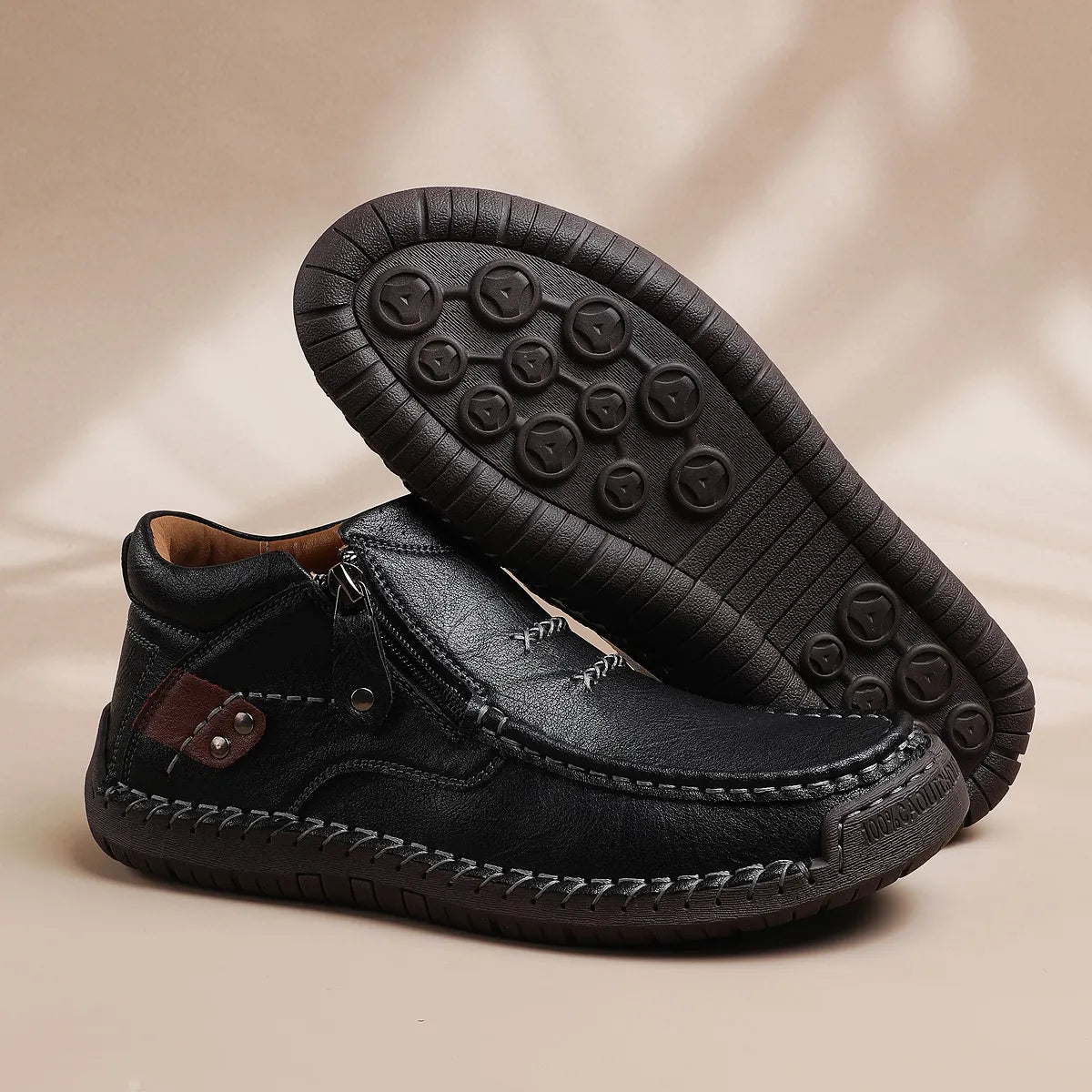 Men’s Handmade Premium Leather Slip-On Driving Boots
