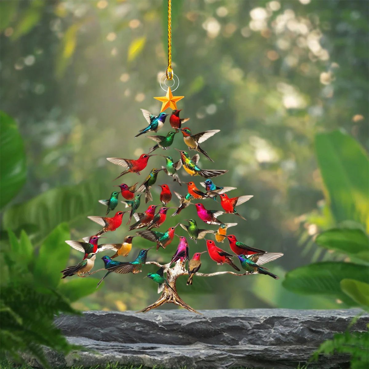 Hummingbird Christmas 2D Acrylic Ornament