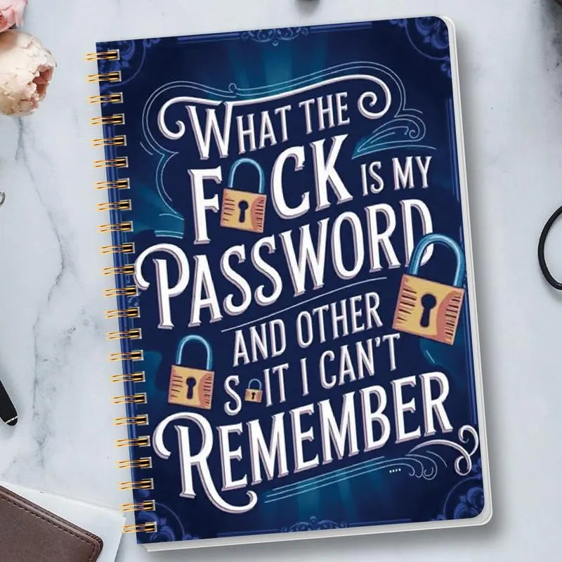 🔥HOT SALE🔥📅Funny Password Notebook - Spiral Bound with Lock Icons & Funny Security Phrases✍️