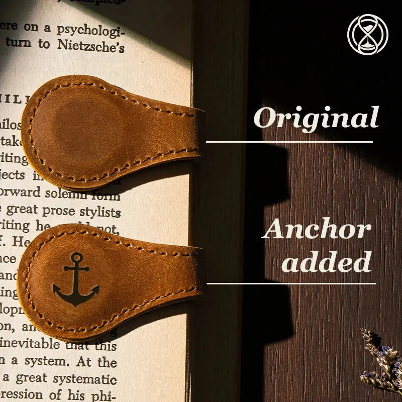 -Personalized Magnetic Leather Bookmark