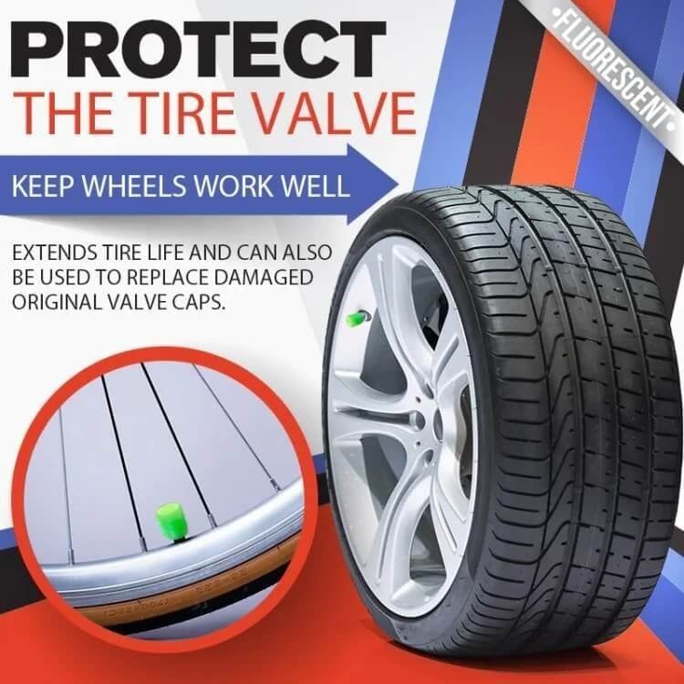 UNIVERSAL FLUORESCENT CAR TIRE VALVE CAPS 4PCS✨FREE SHIPPING OVER $49.99✨