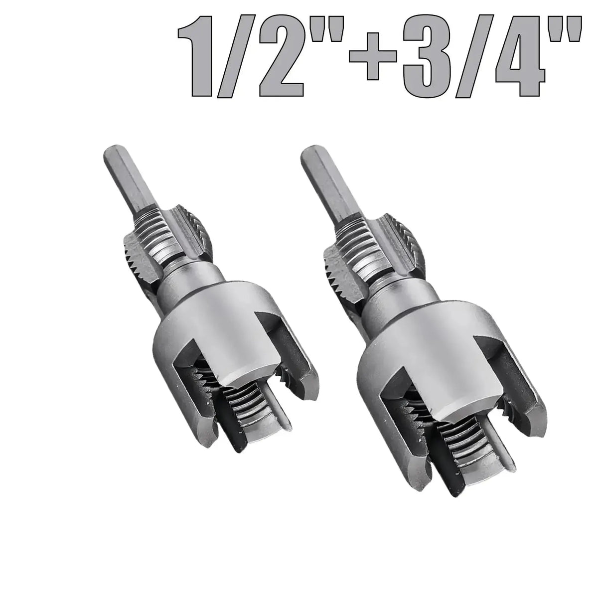 🎉Drill-Powered Pipe Thread Cutting Bit — Internal & External Threading for 1/2" & 3/4" Plastic Pipes