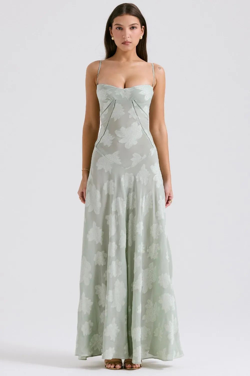 Sexy sleeveless lace camisole backless dress
