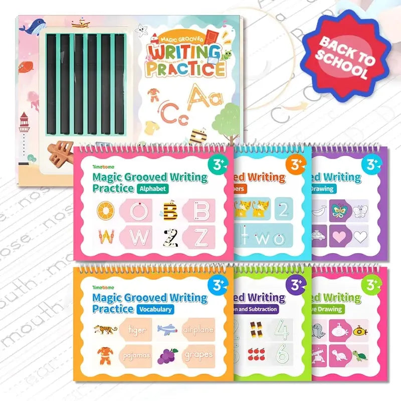 🔥Last Day 50% OFF ✏️📚 Magic Reusable Handwriting Workbook Set for Kids (6 Books)