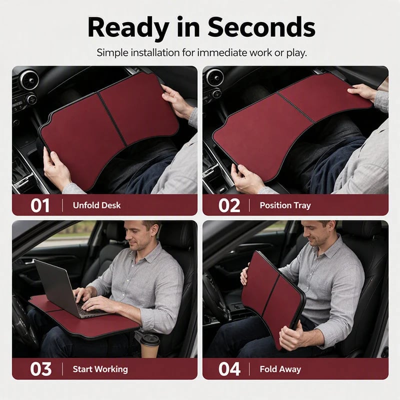 🎉 💥NEW HOT SALE💥Foldable Car Steering Wheel Desk and Dining Tray for Laptop Work