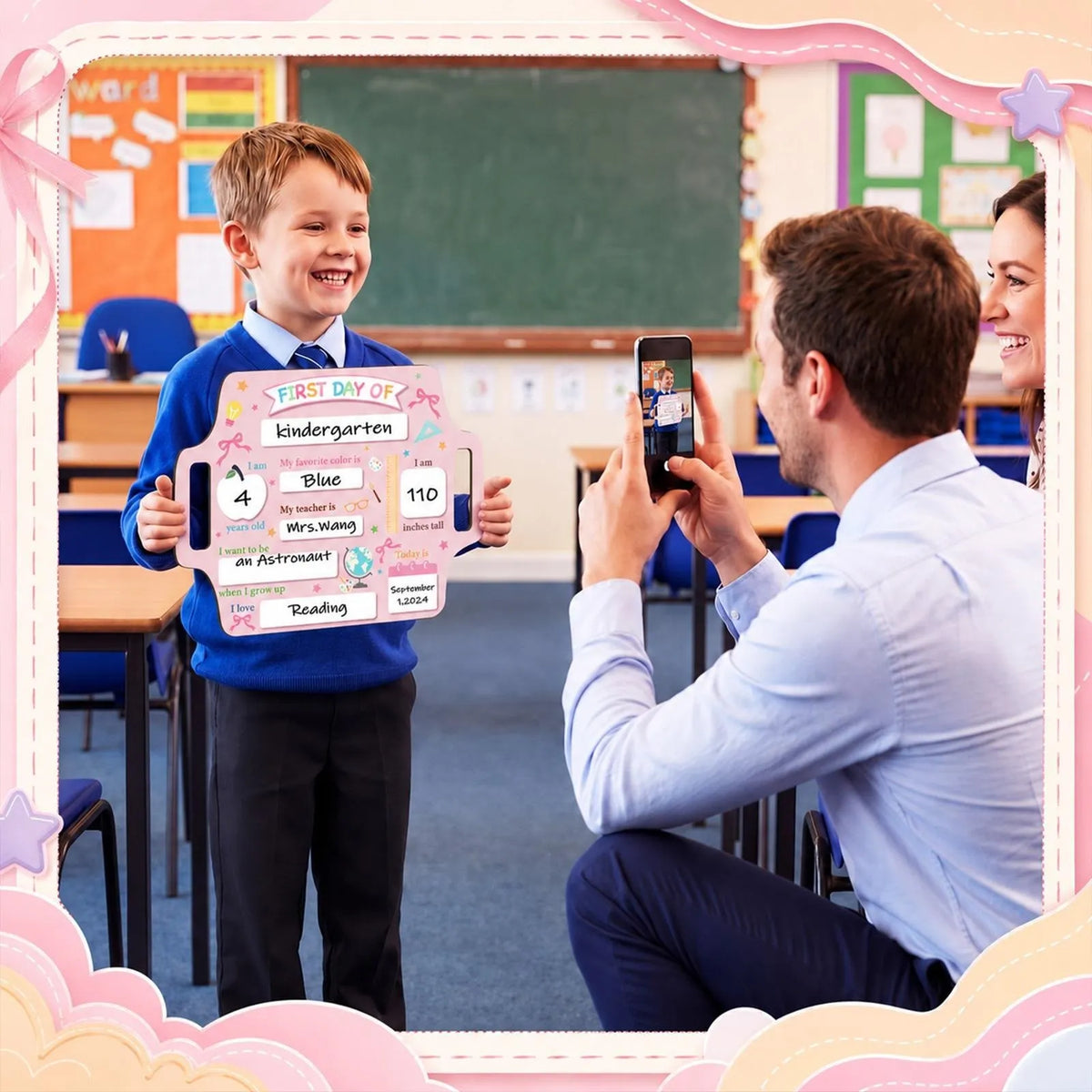 🔥Last Day 49% OFF - 🧑‍🏫✨Reusable First & Last Day of School Chalkboard Sign – Capture Every Milestone Memory
