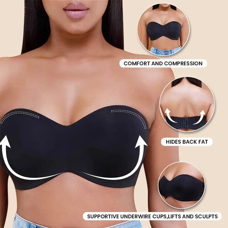 Full Support Non-Slip Convertible Bandeau Bra