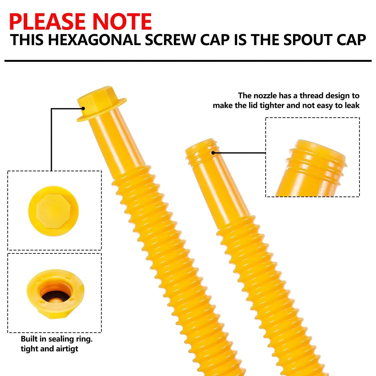 🎉Universal Gas Can Spout Replacement Kit — Flexible Leak-Proof Nozzle, Fits 1–10 Gal Cans
