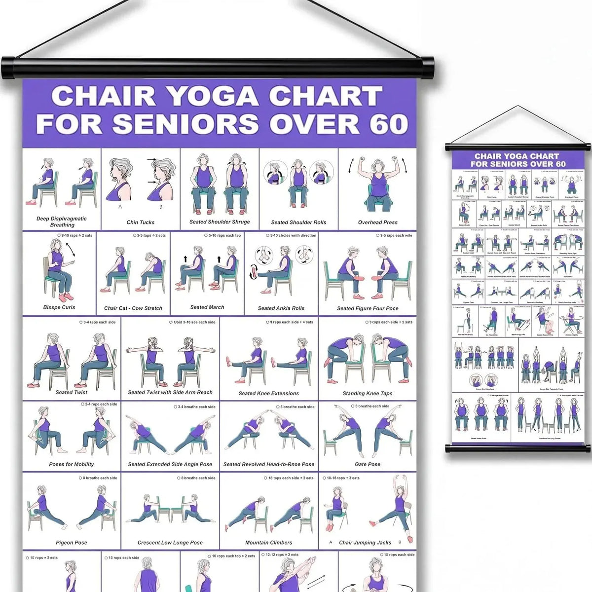 🎉🔥Tai Chi Chair Workout Chart for Seniors (16 x 24 inches)